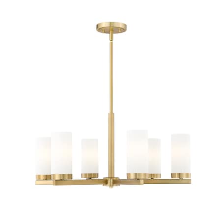 Z-Lite Danica 6 Light Chandelier, 26in. W x 12.5in. H, Modern Gold 3044-6MGLD